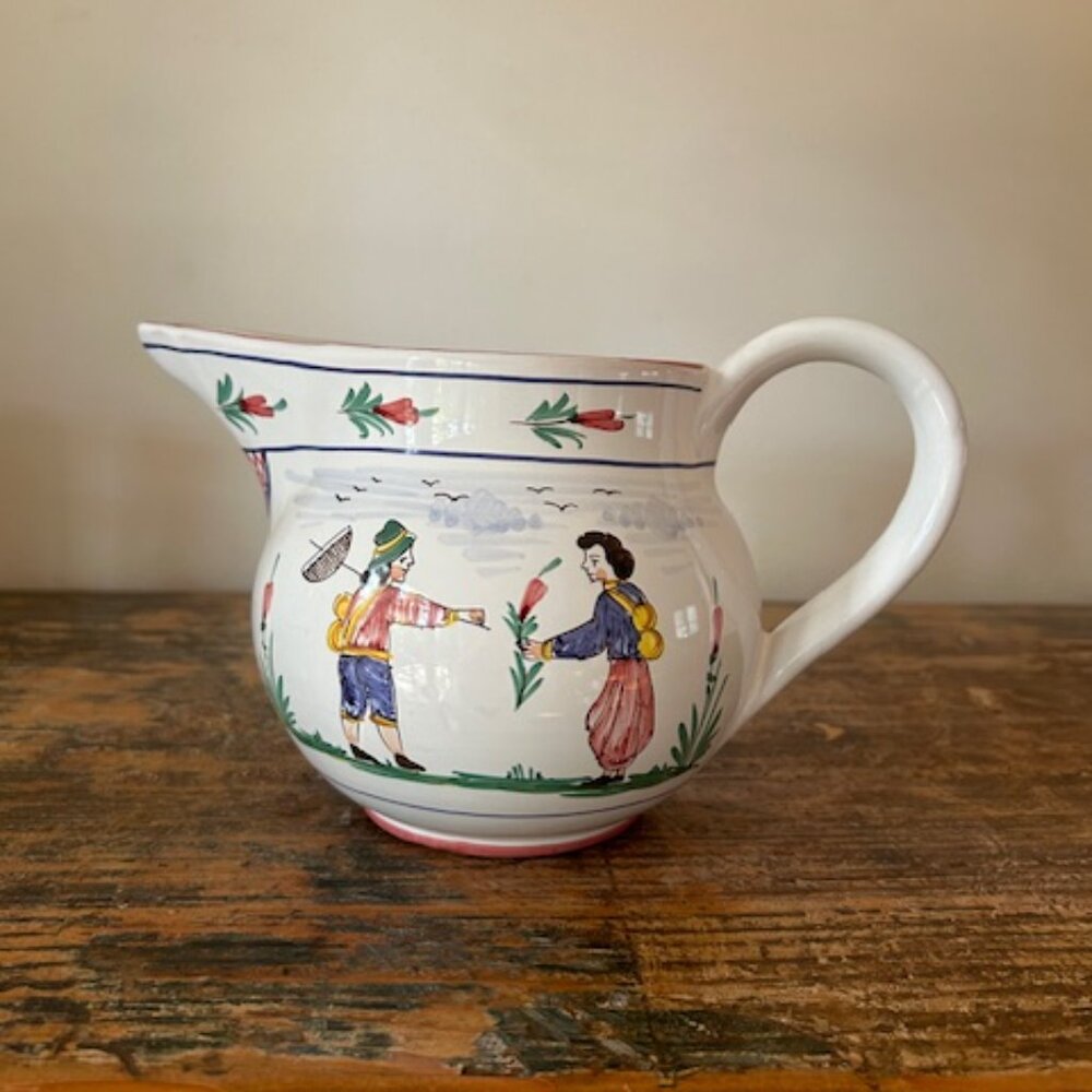 Vintage Deruta Hand Painted Italian Pottery Pitcher